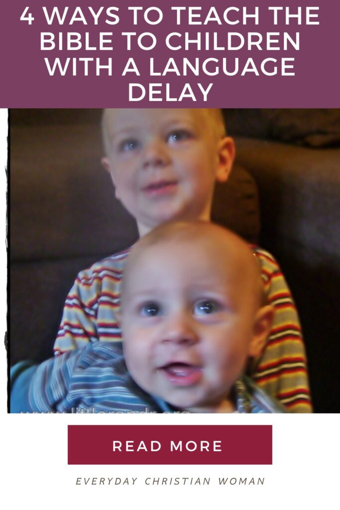 picture of two small boys whose mom is ready to teach the Bible to children with language delay