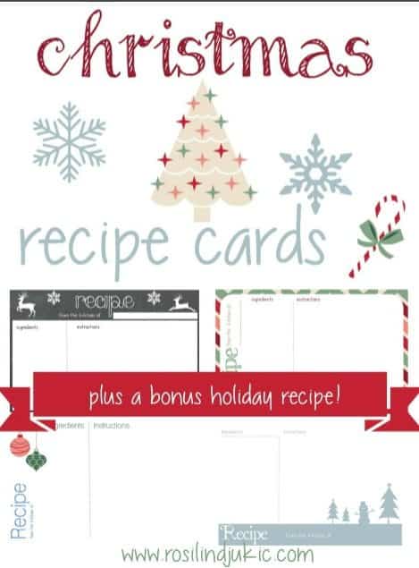 Christmas Recipe Cards – Free Download