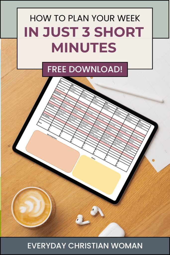 Free Weekly Spreadsheet Planner to plan your week in just 3 short minutes