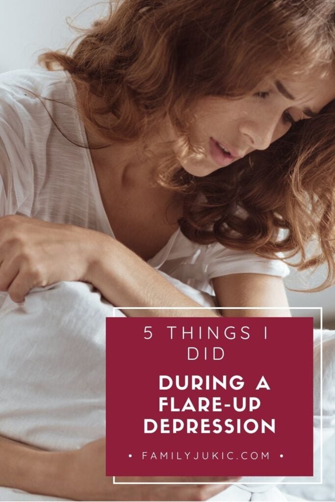 Woman sad during a flare-up depression