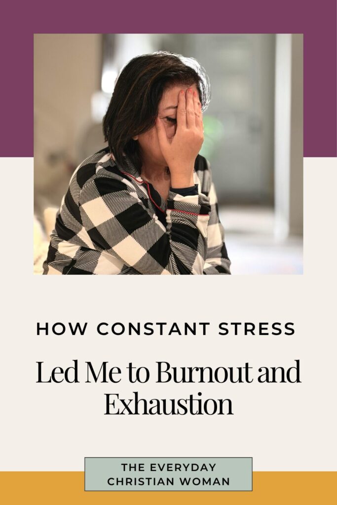 woman with face in her hands learning how constant stress led me to burnout