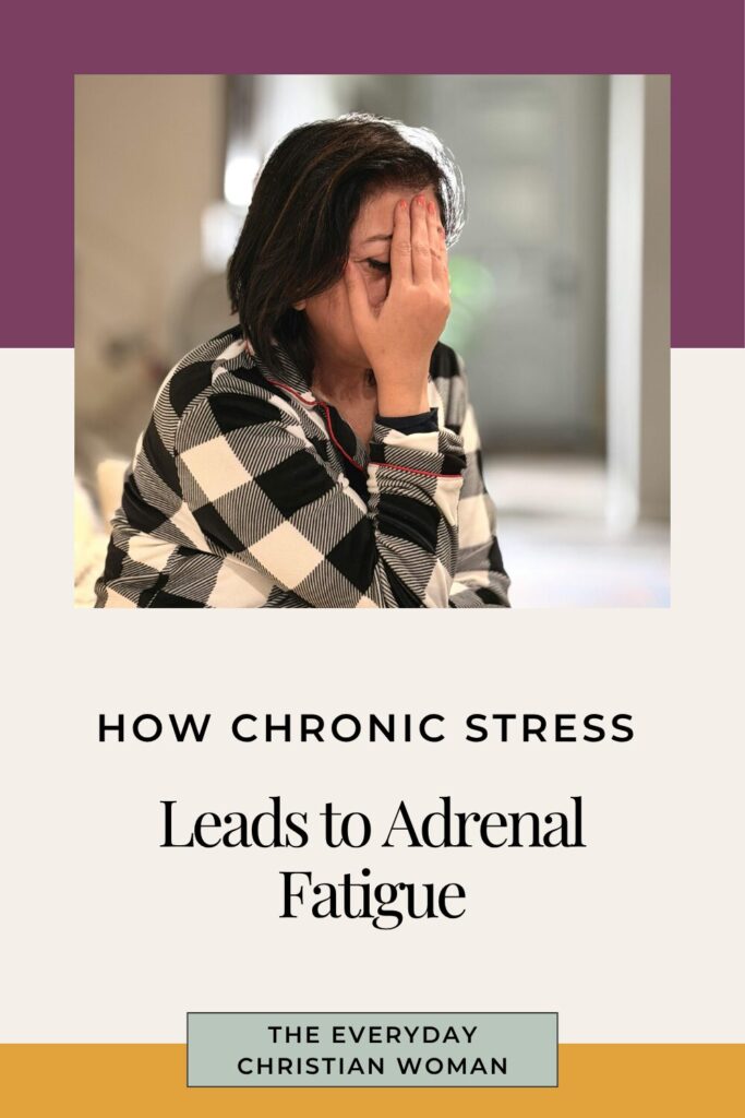 woman covering face with her hand realizing stress leads to adrenal fatigue