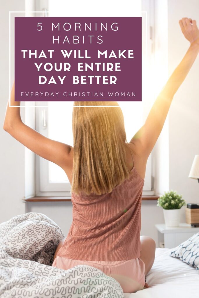 Woman waking up ready for 5 morning habits