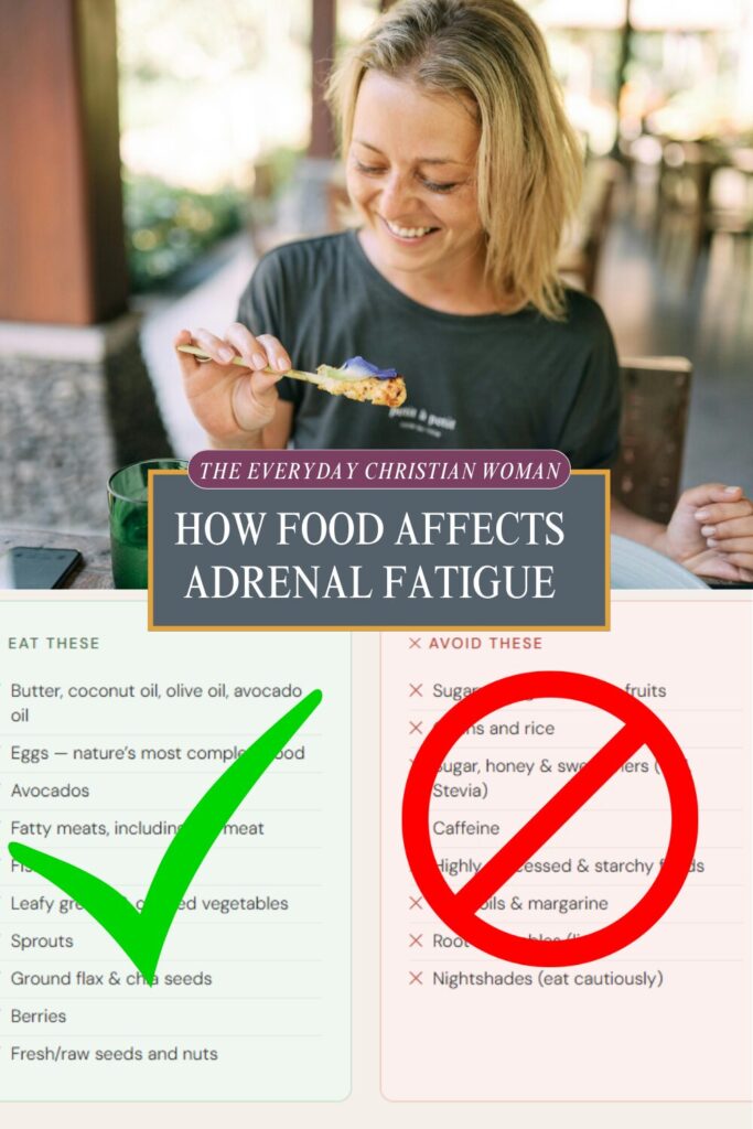 woman eating healthy because food affects adrenal fatigue
